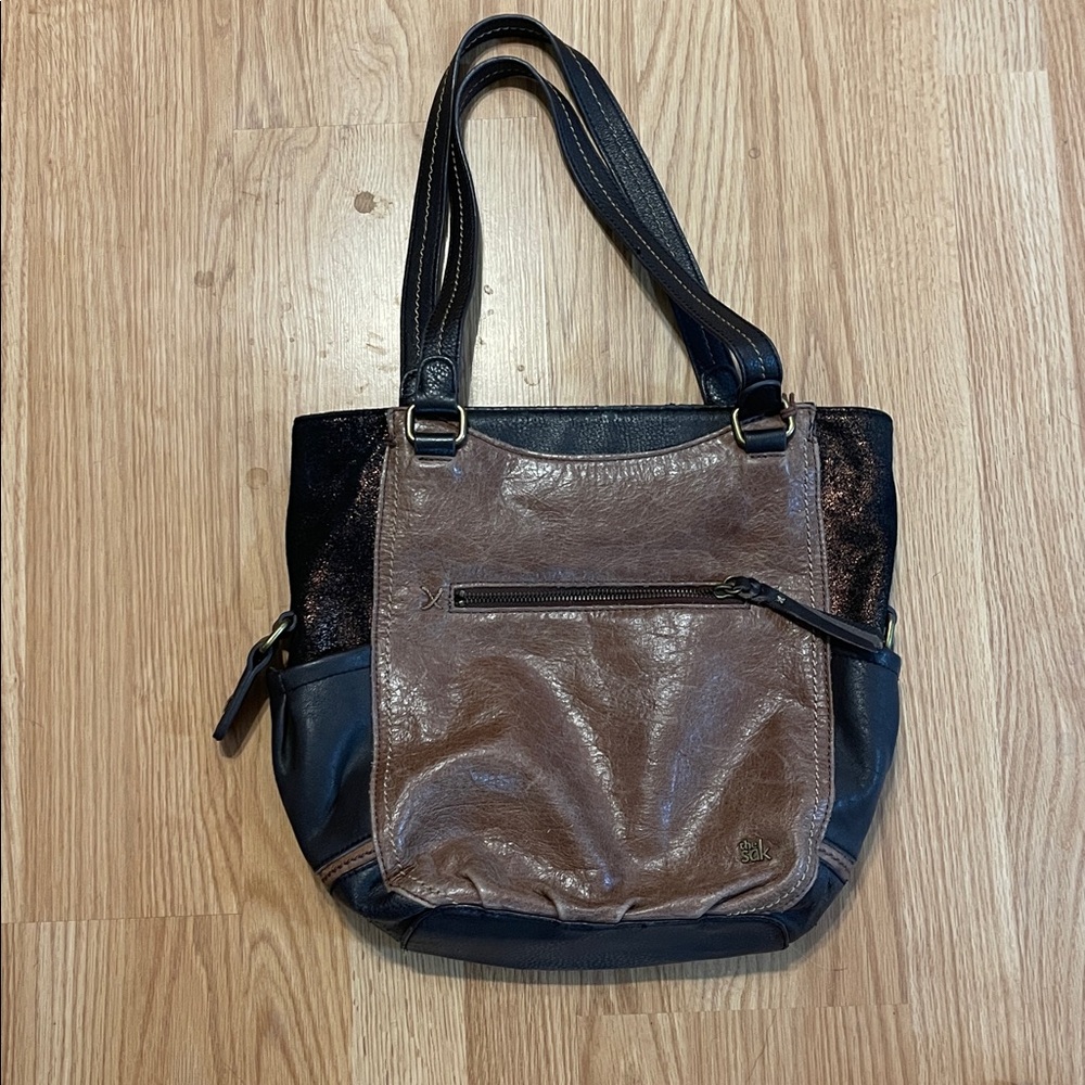 The Sak Multi-tone Brown Leather Tote Bag
